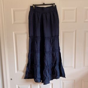 Cinq a sept size small dark navy blue palazzo wide leg tiered pants